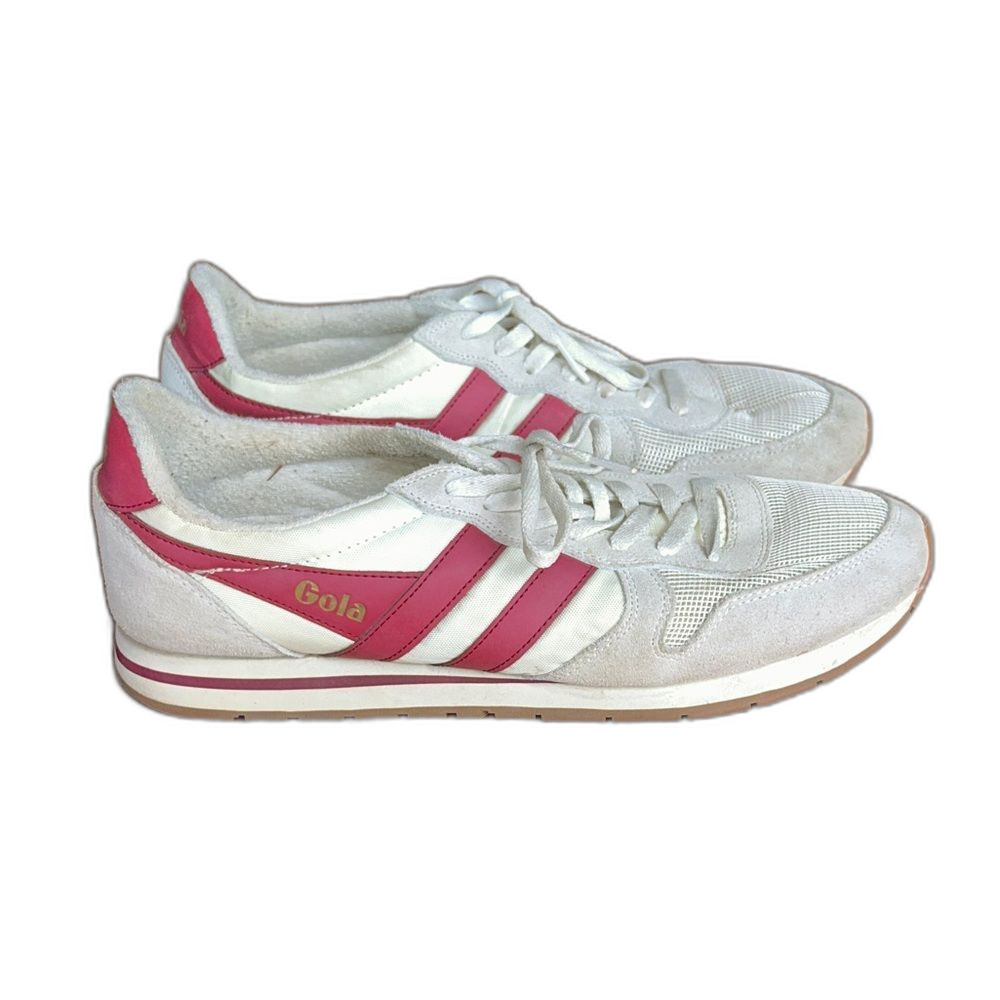 Gola Mens Sneakers Stripe Red Grey Shoes Size 13 EU 46 Retro Prep Trainers